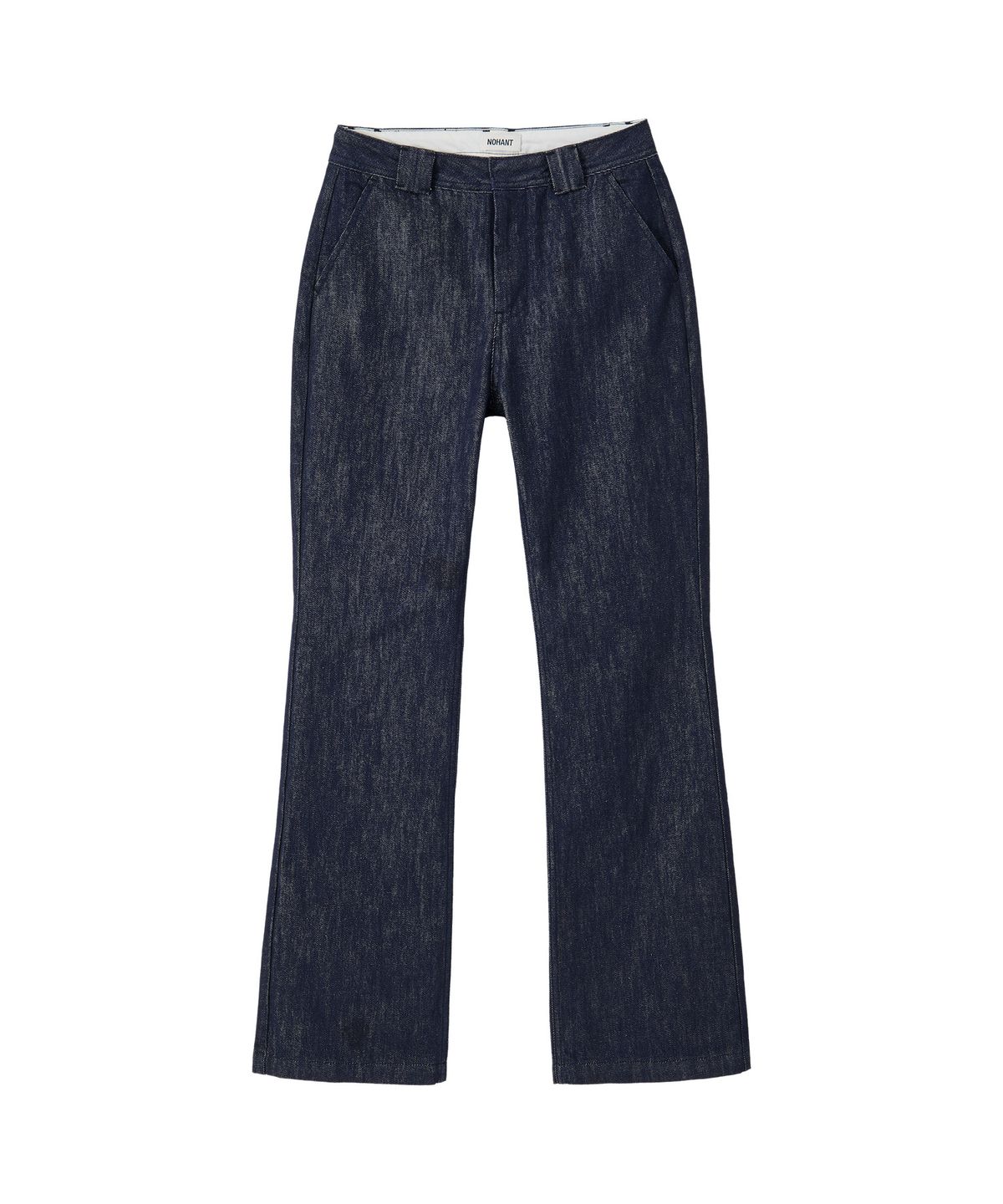 노앙(NOHANT) MINIMAL FLARE DENIM PANTS DARK BLUE