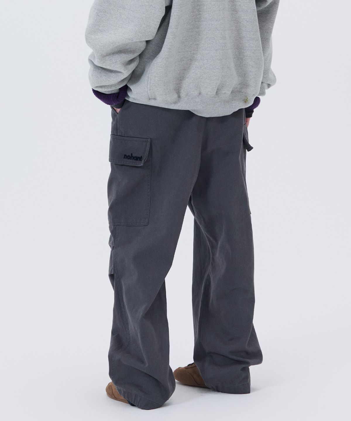 노앙(NOHANT) WASHED UTILITY CARGO PANTS CHARCOAL