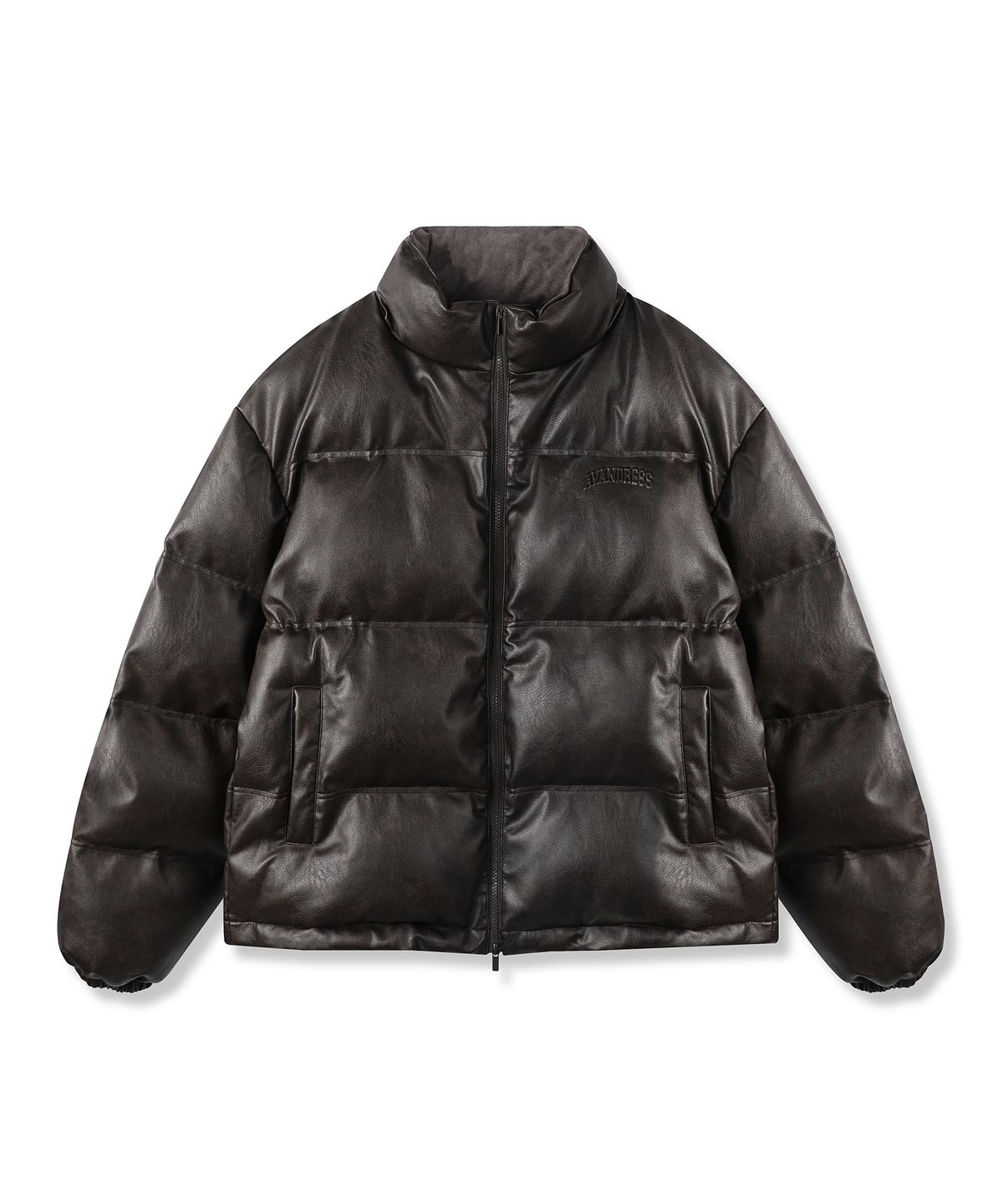 어반드레스(AVANDRESS) Vintage Art Leather Over-fit Puffer BROWN