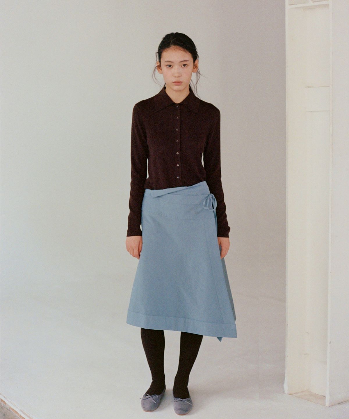 벗튼(BUT'TON) Unbalanced Wrap Skirt (2 colors)