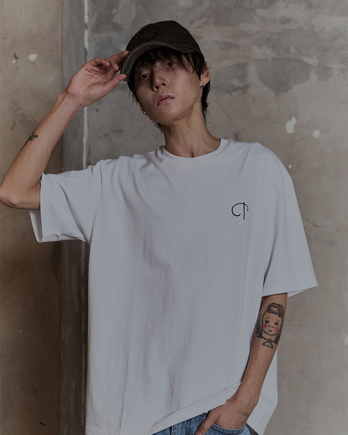 덤(THUMB) VINTAGE WASHED CAMO CAP (DARK CHACOAL)