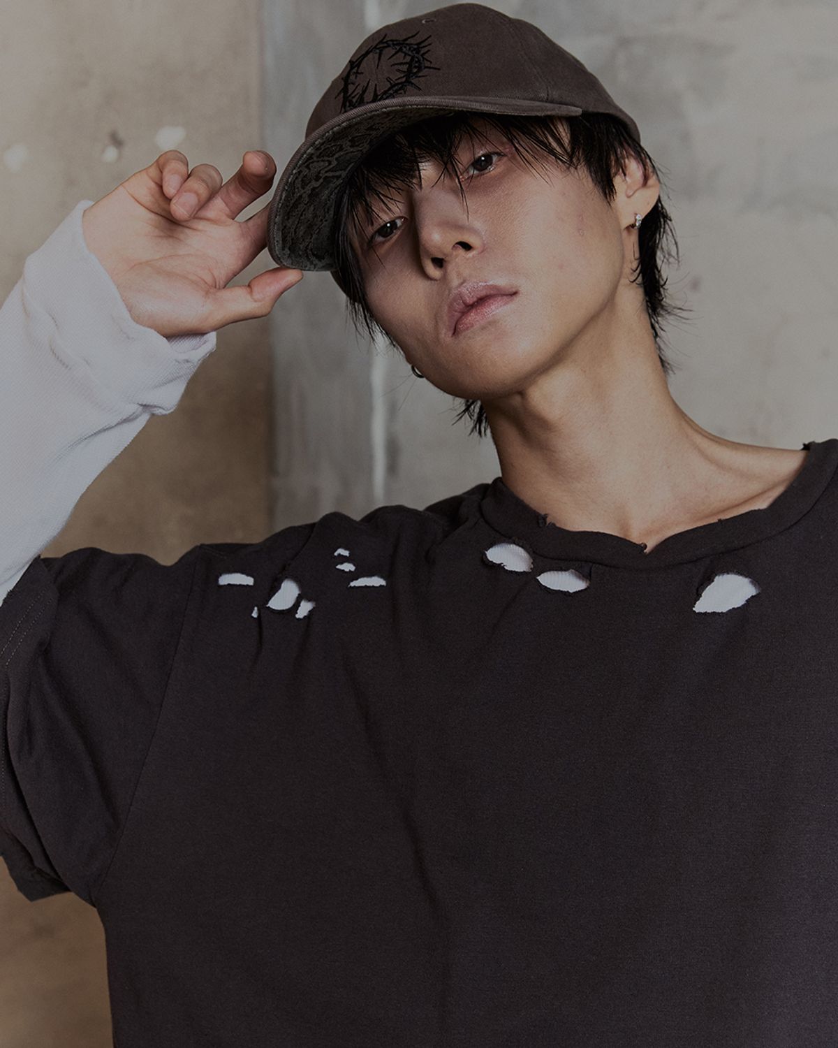 덤(THUMB) VINTAGE WASHED SNAKE CAP (DARK KHAKI)