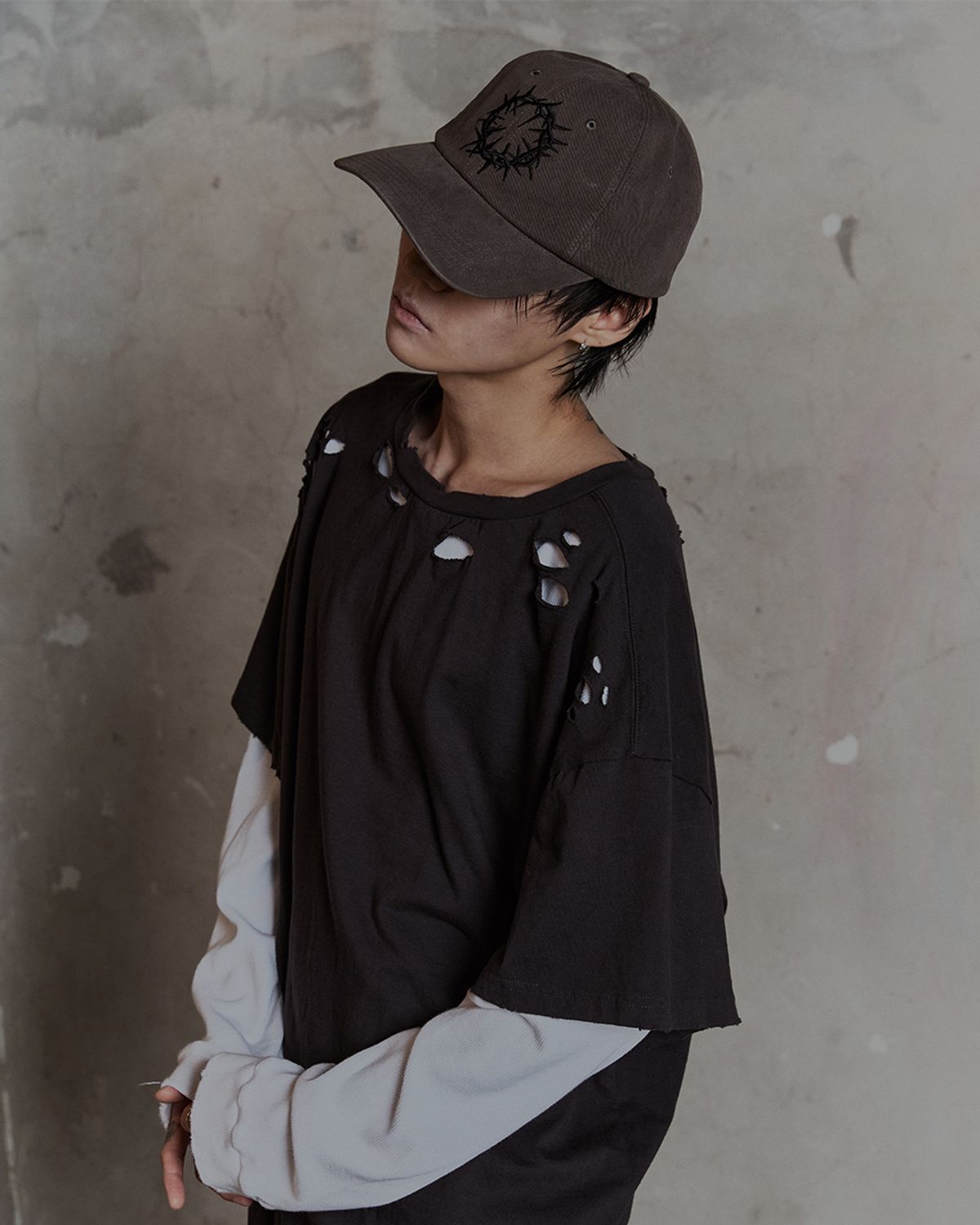 덤(THUMB) VINTAGE WASHED SNAKE CAP (DARK KHAKI)