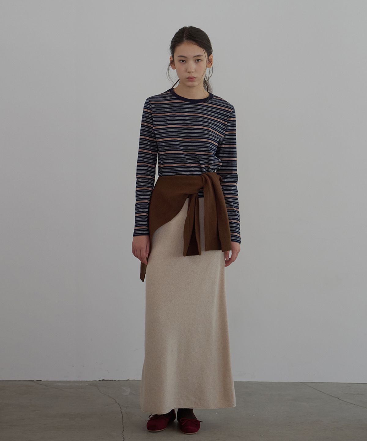 벗튼(BUT'TON) Wool Long Skirt (Oatmeal)