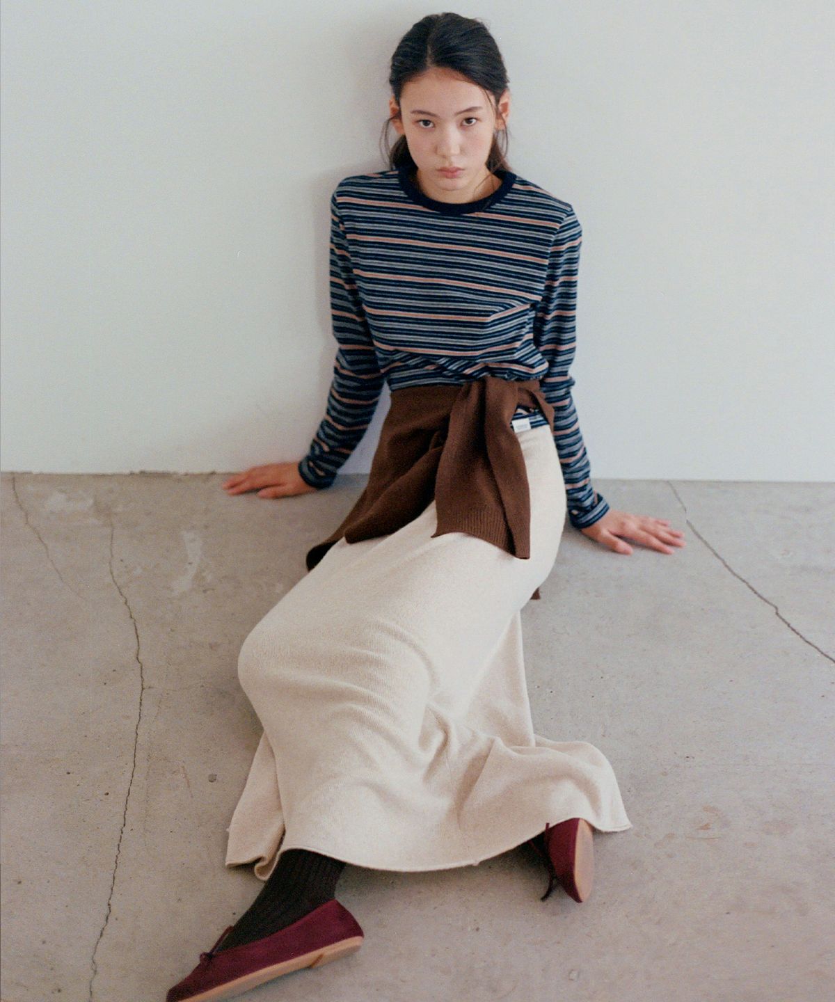 벗튼(BUT'TON) Wool Long Skirt (Oatmeal)