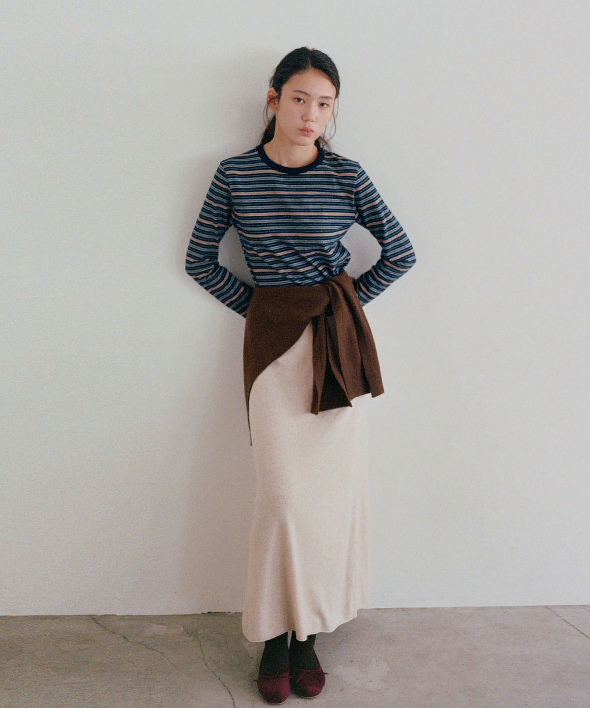 벗튼(BUT'TON) Wool Long Skirt (Oatmeal)
