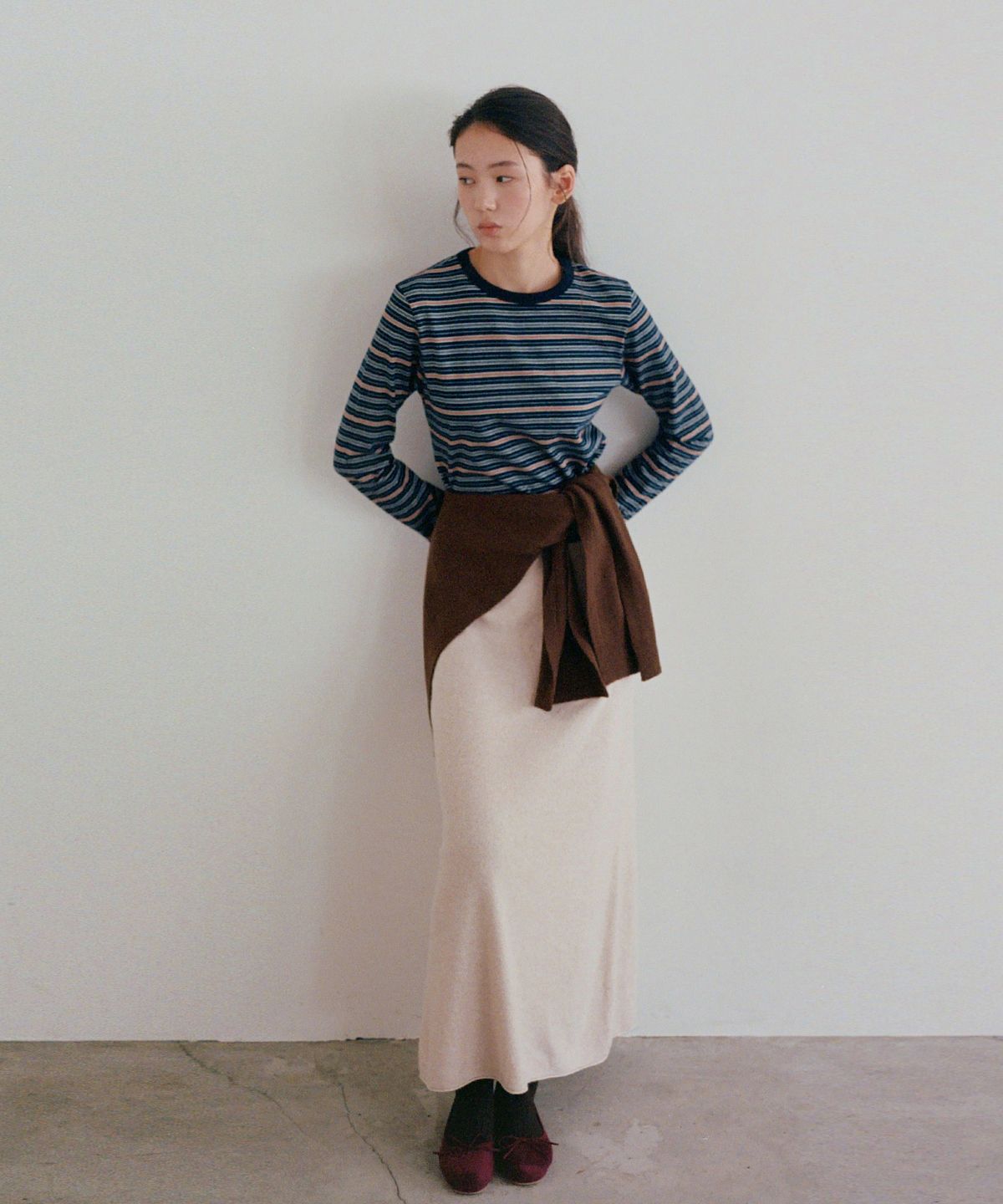 벗튼(BUT'TON) Wool Long Skirt (Oatmeal)