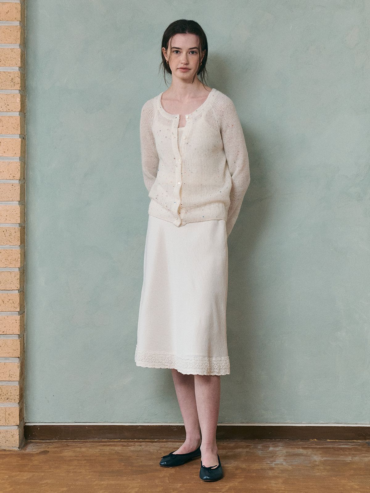 르니나(LENINA) SIENA vintage jacquard skirt_IVORY