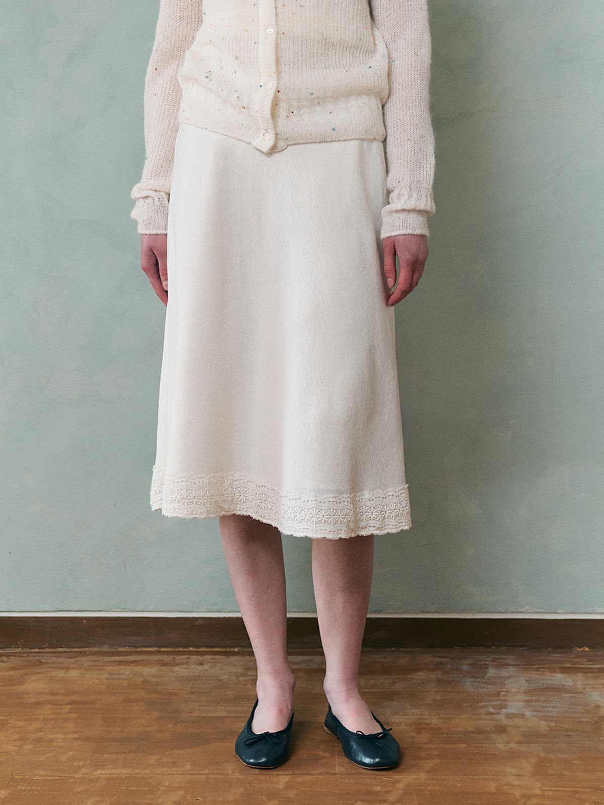 르니나(LENINA) SIENA vintage jacquard skirt_IVORY