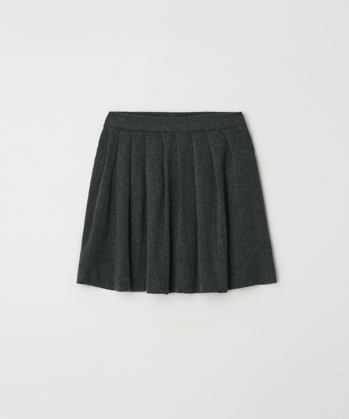 벗튼(BUT'TON) Pleats Wool Mini Skirt (Charcoal)