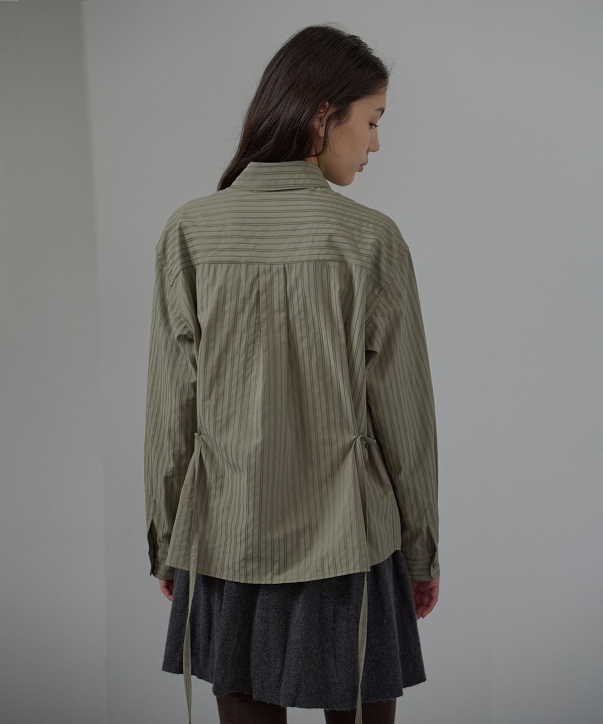 벗튼(BUT'TON) Stripe Loop Shirt (Khaki)