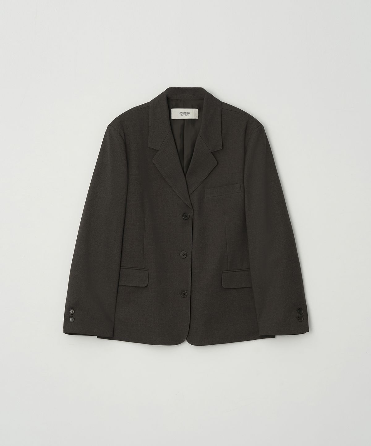 벗튼(BUT'TON) WooL Single Jacket (Chacoal-Brown)