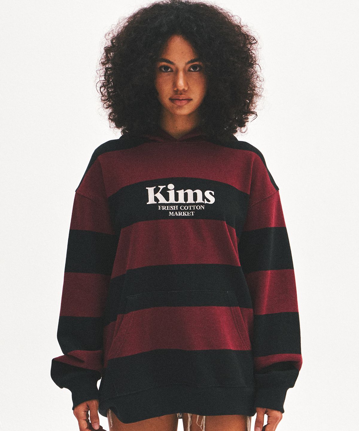 킴스 프레시 코튼 마켓(KIMS FRESH COTTON MARKET) Kims Stripe Hoodie Red