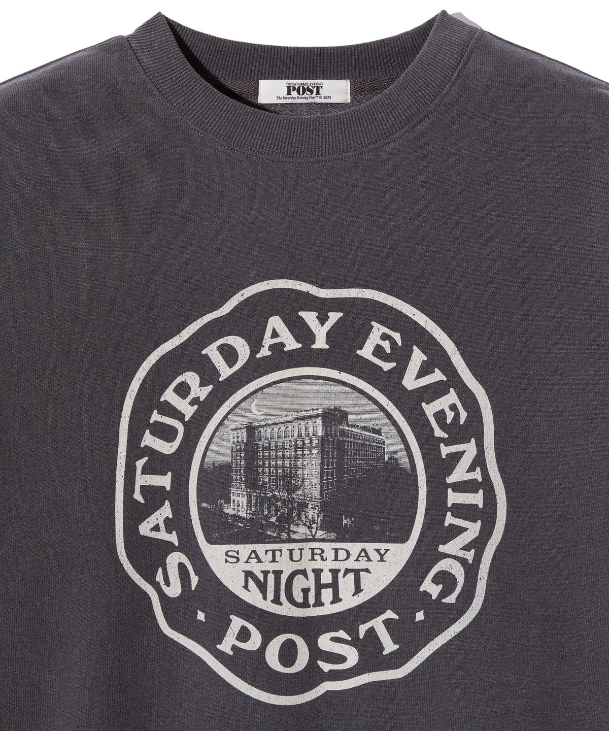 더 새터데이 이브닝 포스트(THE SATURDAY EVENING POST) Building Graphic Sweat Shirt_Charcoal