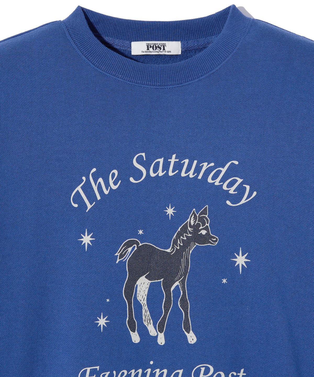 더 새터데이 이브닝 포스트(THE SATURDAY EVENING POST) Mini Horse Graphic Sweat Shirt_Blue