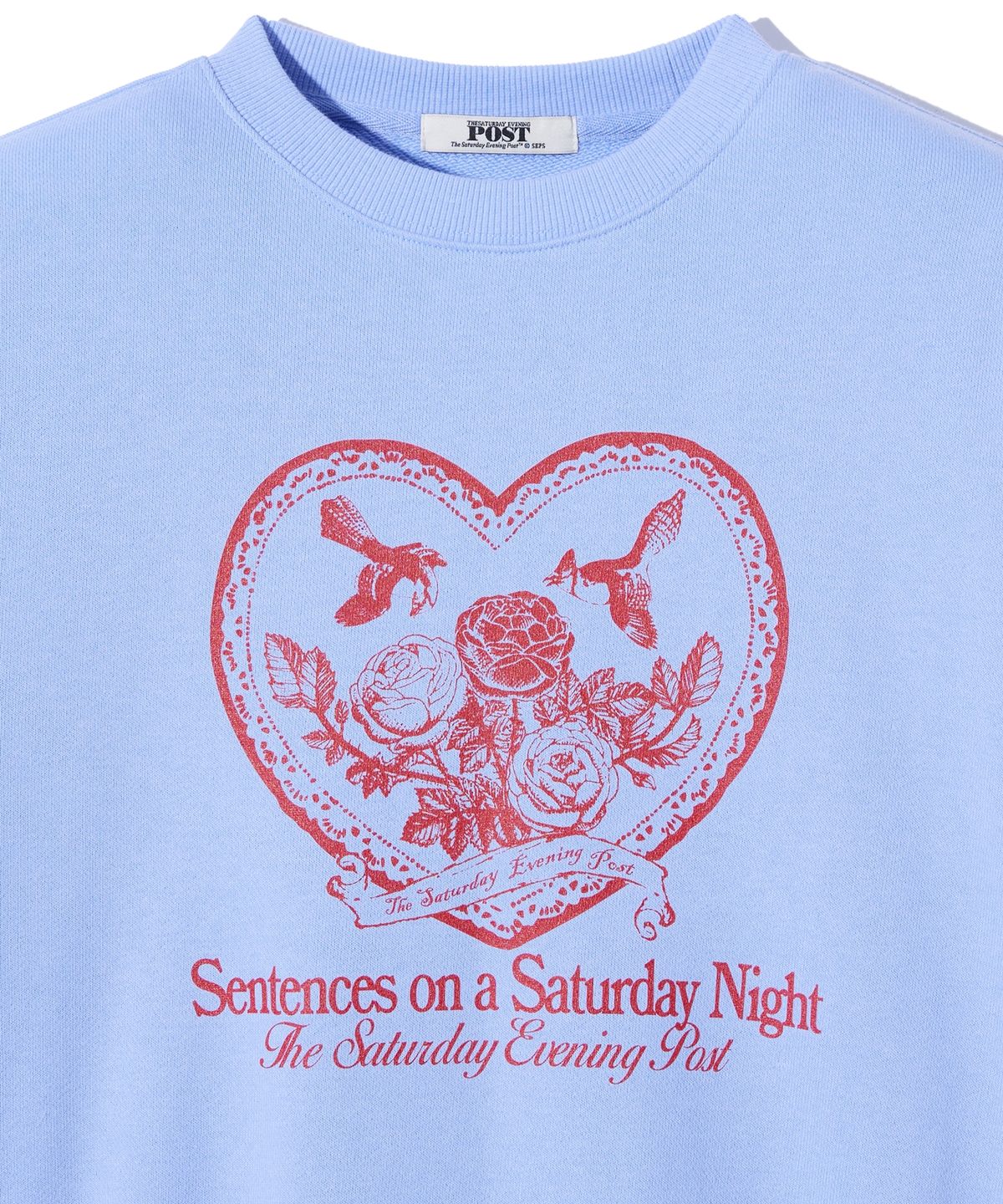더 새터데이 이브닝 포스트(THE SATURDAY EVENING POST) Heart Bird Graphic Sweat Shirt_Light blue