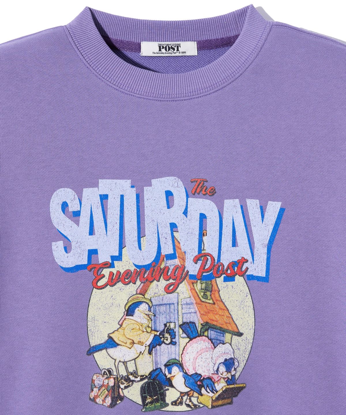더 새터데이 이브닝 포스트(THE SATURDAY EVENING POST) Cartoon Graphic Sweat Shirt_Purple