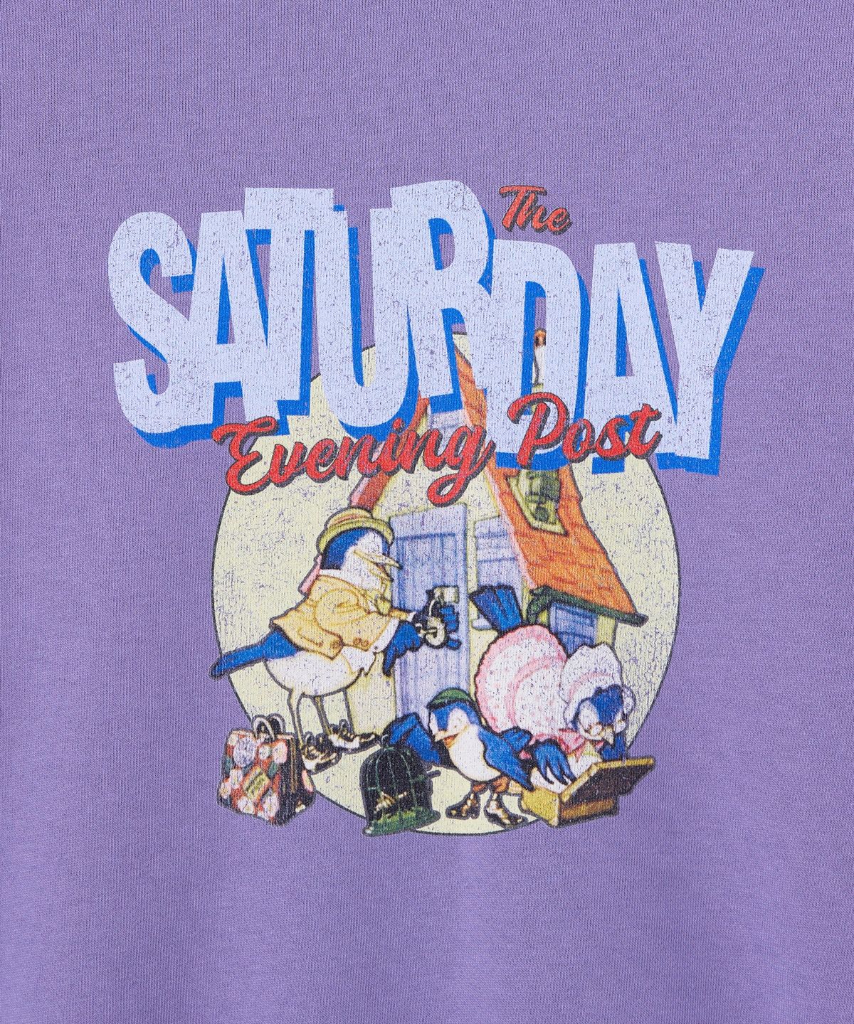 더 새터데이 이브닝 포스트(THE SATURDAY EVENING POST) Cartoon Graphic Sweat Shirt_Purple