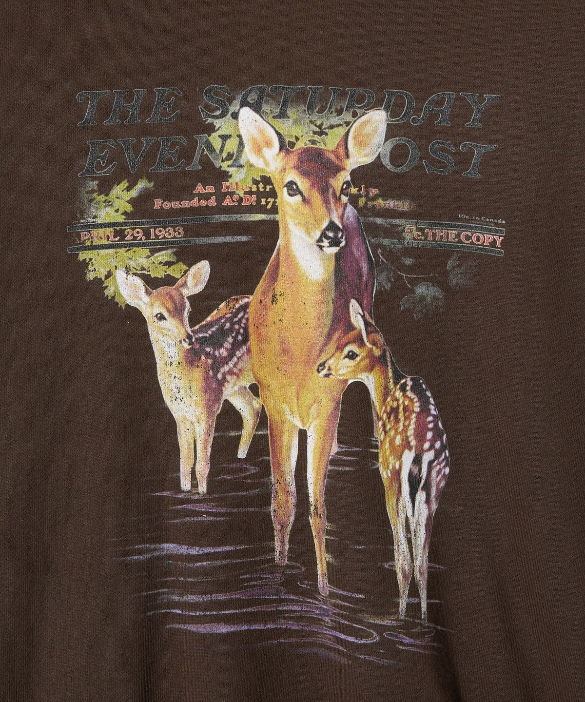 더 새터데이 이브닝 포스트(THE SATURDAY EVENING POST) Deer Graphic Sweat Shirt_Brown