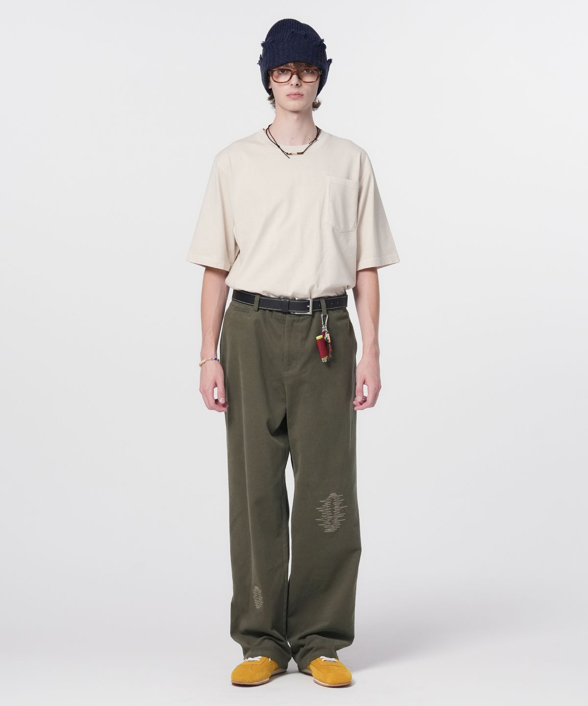 홍우성(HONGWOOSUNG) Workwear Repair Chino Pants_Deep Olive