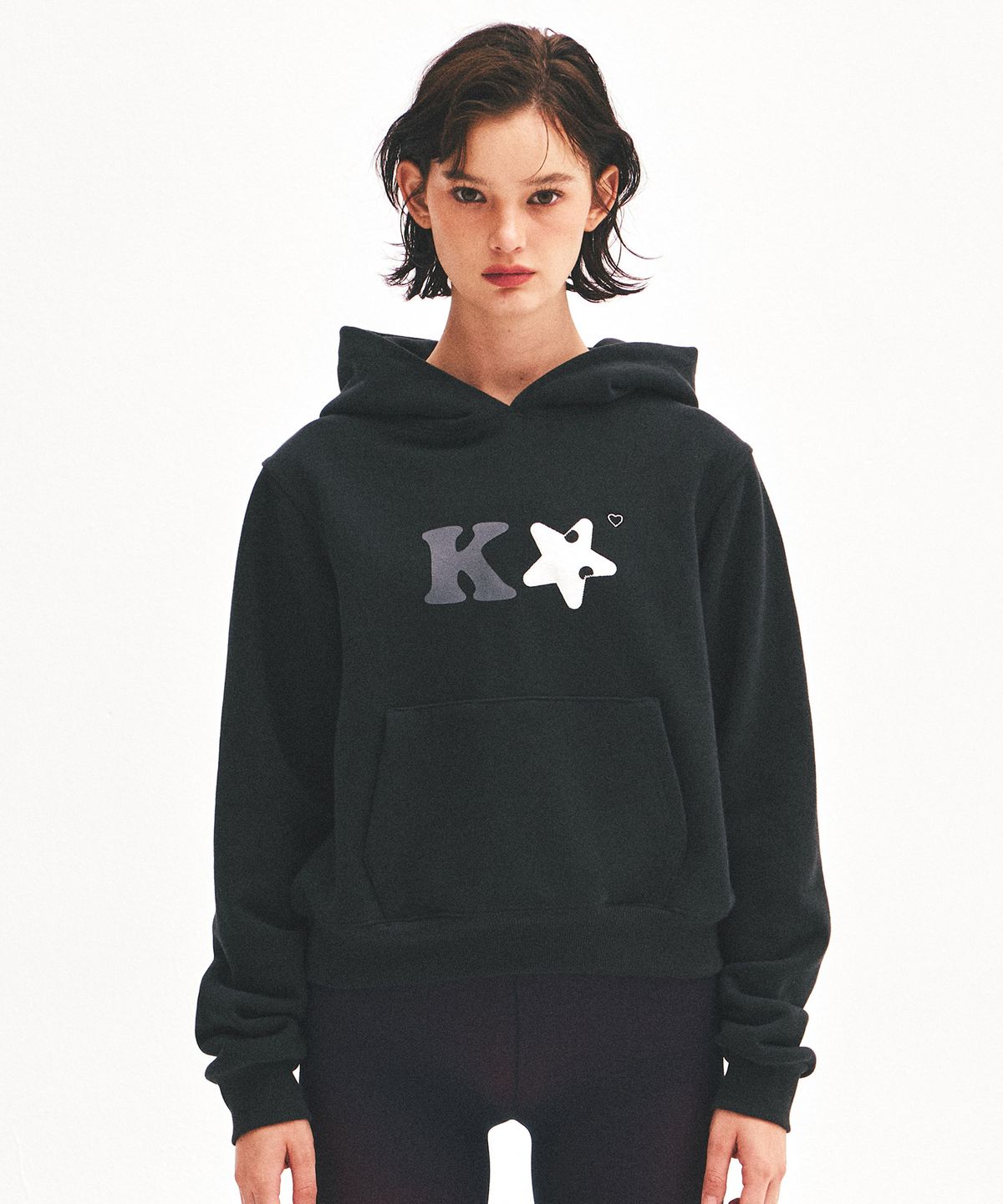 킴스 프레시 코튼 마켓(KIMS FRESH COTTON MARKET) K Alpha Logo Hoodie Black