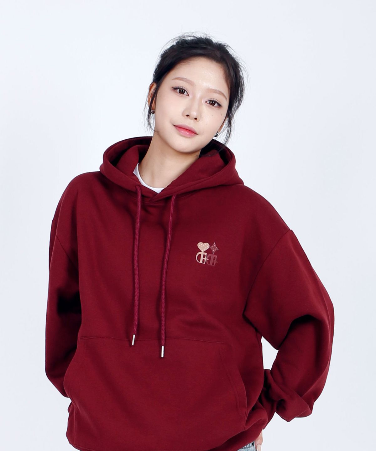 텐블레이드(TENBLADE) 하트 앤 스타 오버핏 기모 후드티 커플룩 (6컬러)