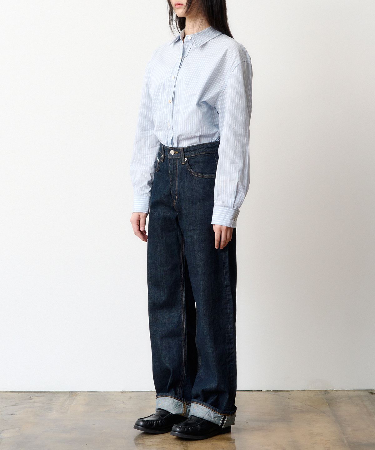 덴메이드(DENMADE) (WOMEN) DEN0961 Selvedge Wide Fit (Deep Indigo)