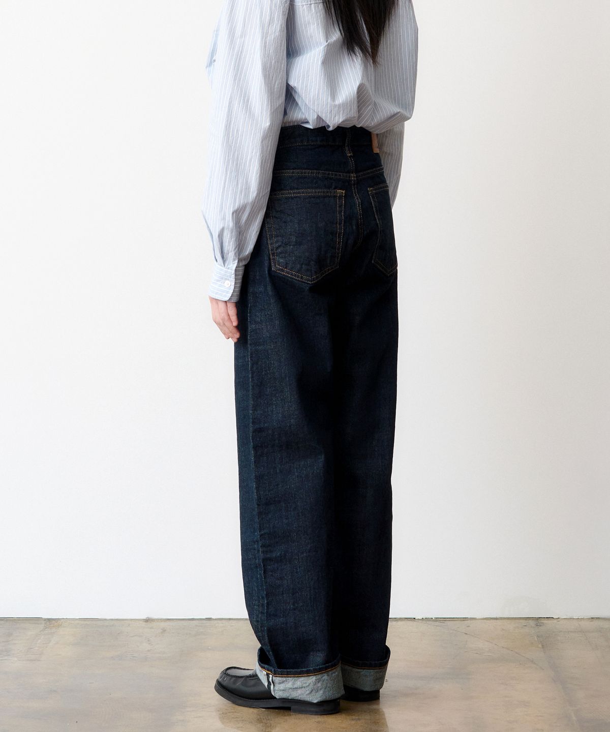 덴메이드(DENMADE) (WOMEN) DEN0961 Selvedge Wide Fit (Deep Indigo)