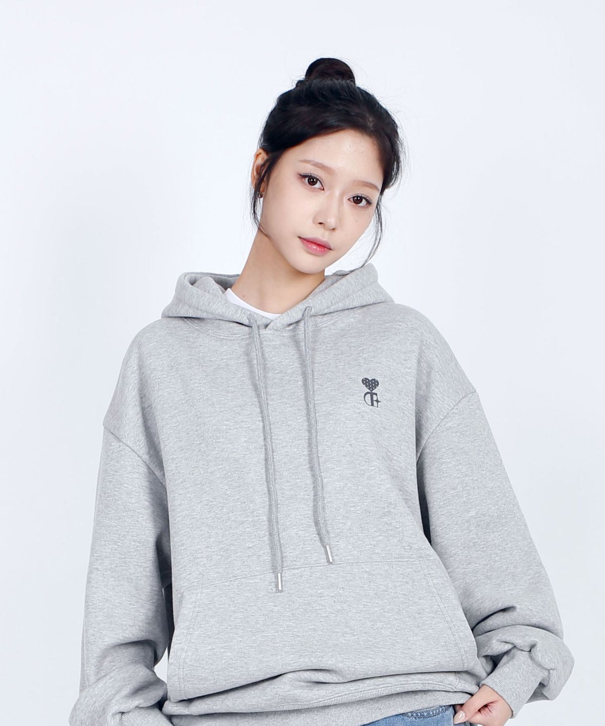 텐블레이드(TENBLADE) 하트 미니멀 남녀공용 오버핏 기모 후드티  (6컬러)