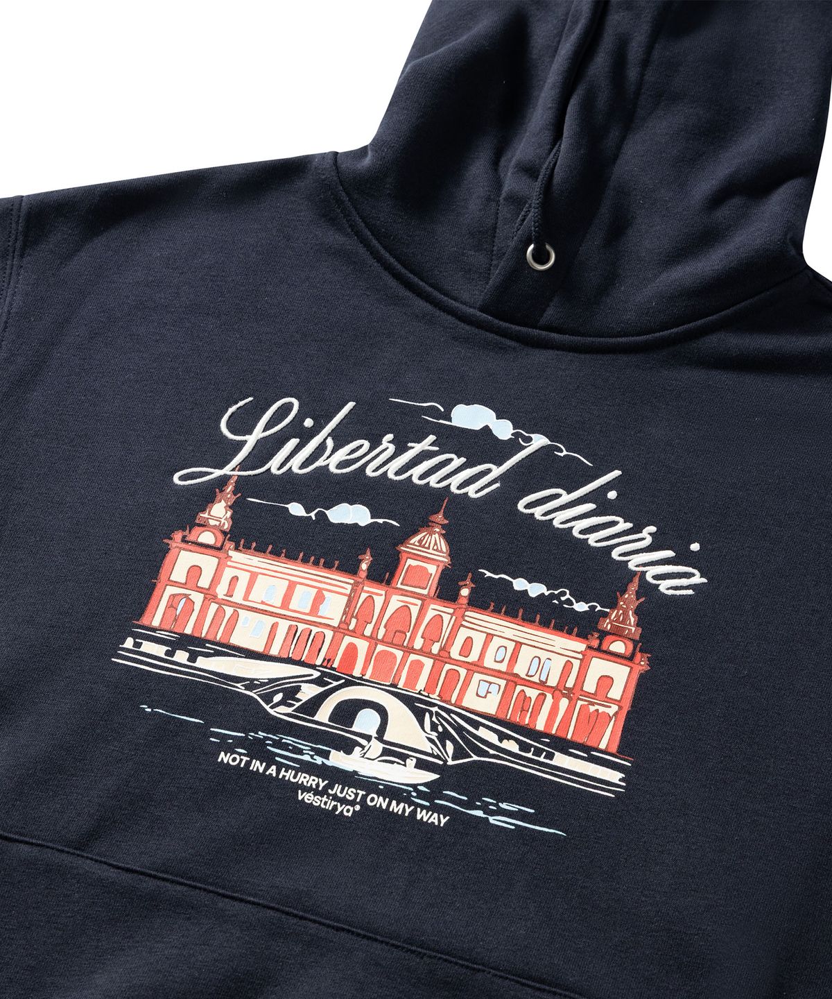 베스티리아(VESTIRYA) City Landmark Hoodie Navy