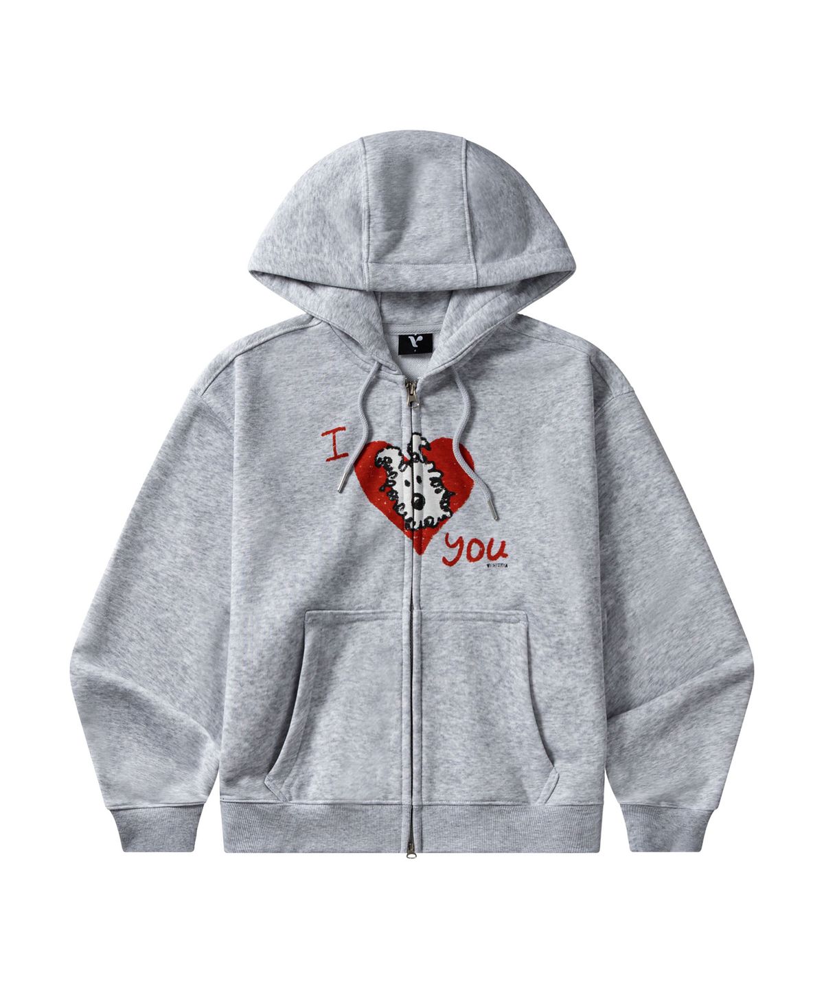 베스티리아(VESTIRYA) Puppy Valentine Zip-up Light Gray
