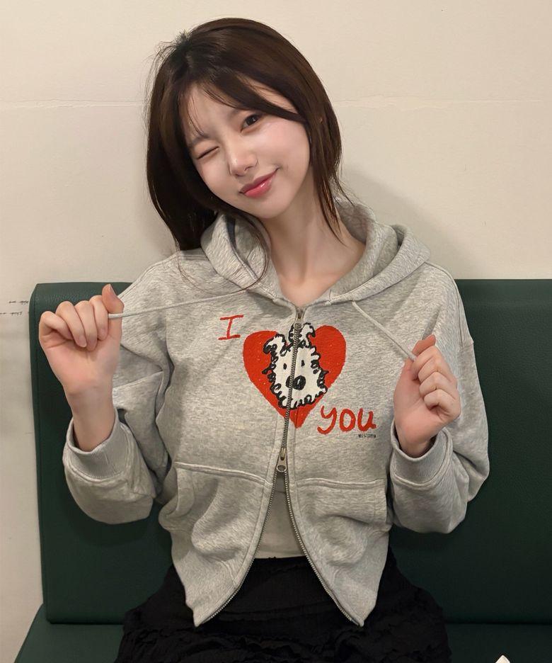 Puppy Valentine Zip-up Light Gray
