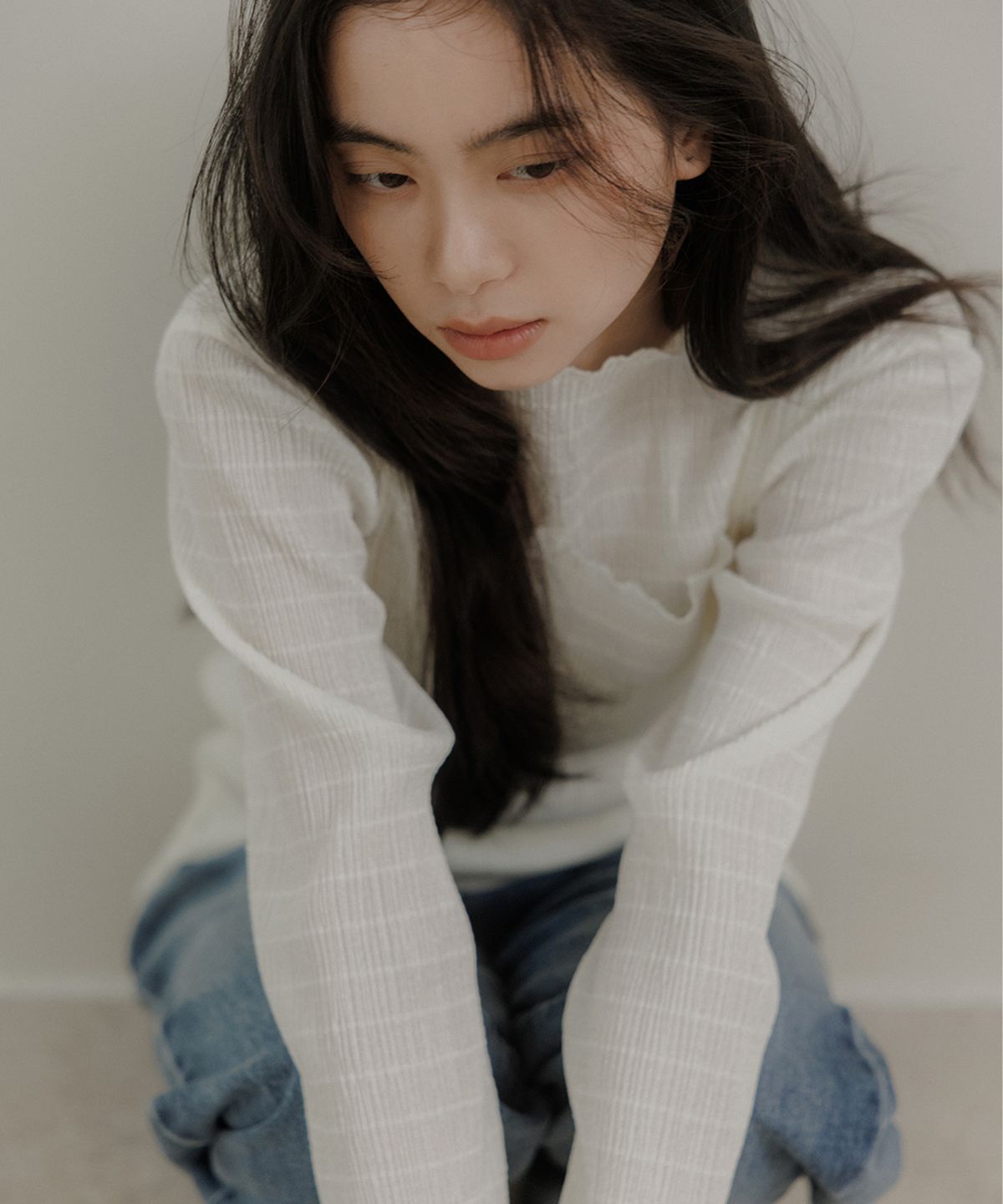 오어서울(AURE SEOUL) 플리츠 투웨이 블라우스 [아이보리]