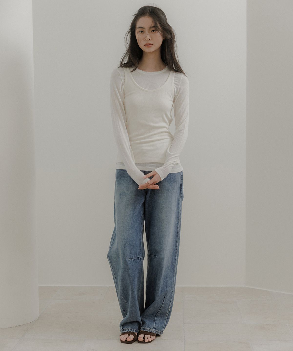 오어서울(AURE SEOUL) 뉴울 베이직 티셔츠 [아이보리]