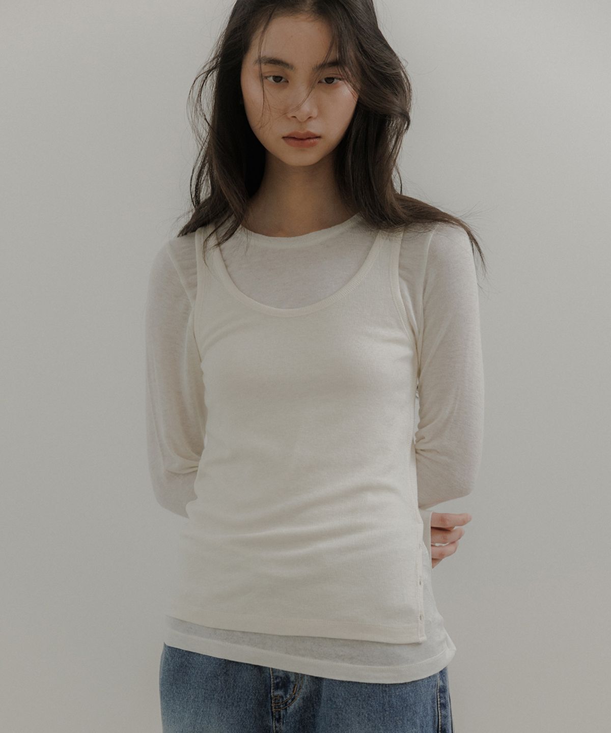 오어서울(AURE SEOUL) 뉴울 베이직 티셔츠 [아이보리]