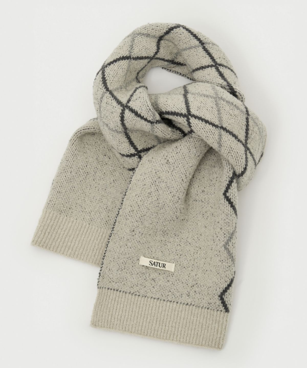 세터(SATUR) 아가일 머플러 라이트 그레이