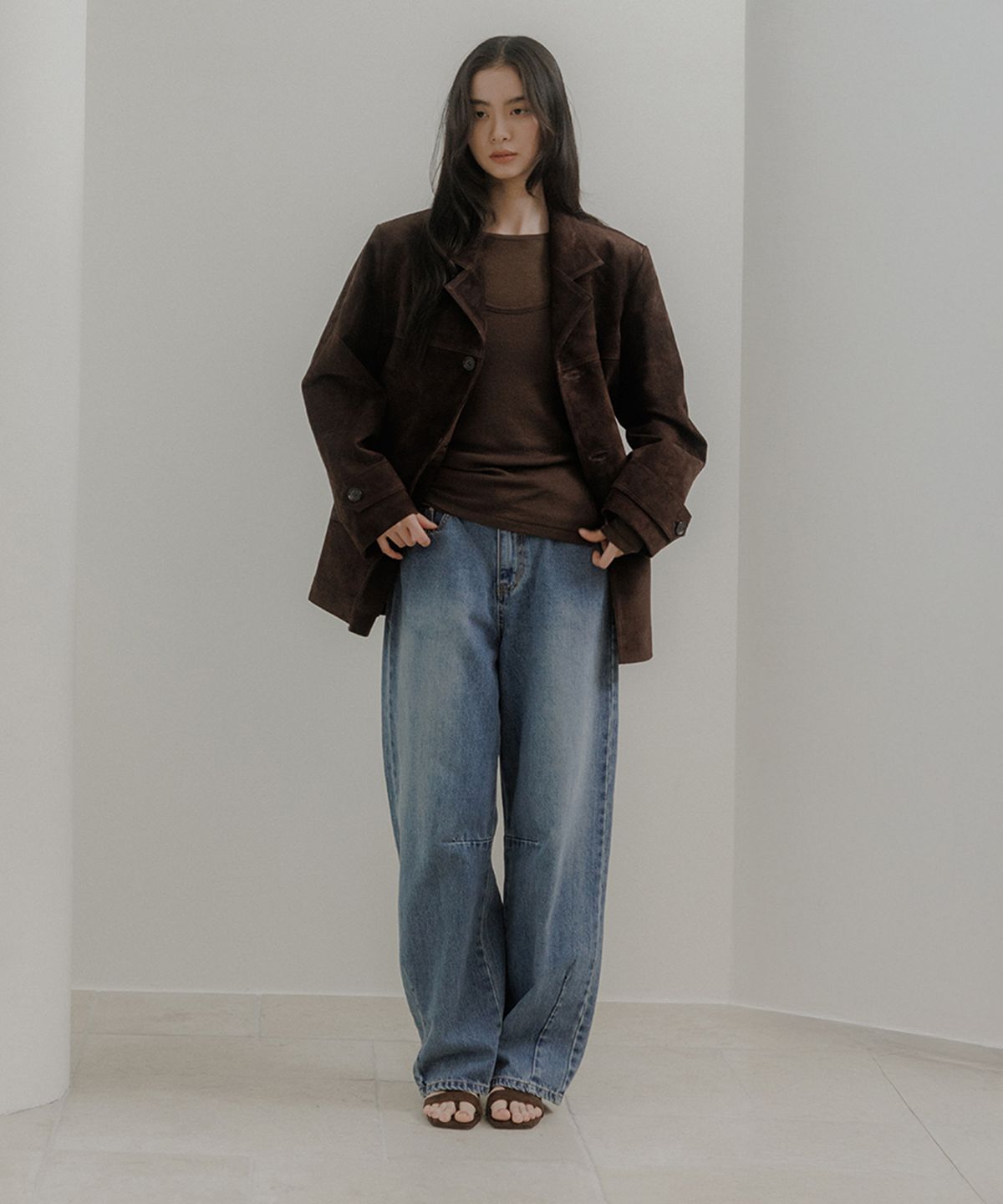 오어서울(AURE SEOUL) 더오어 스웨이드 자켓 [브라운]