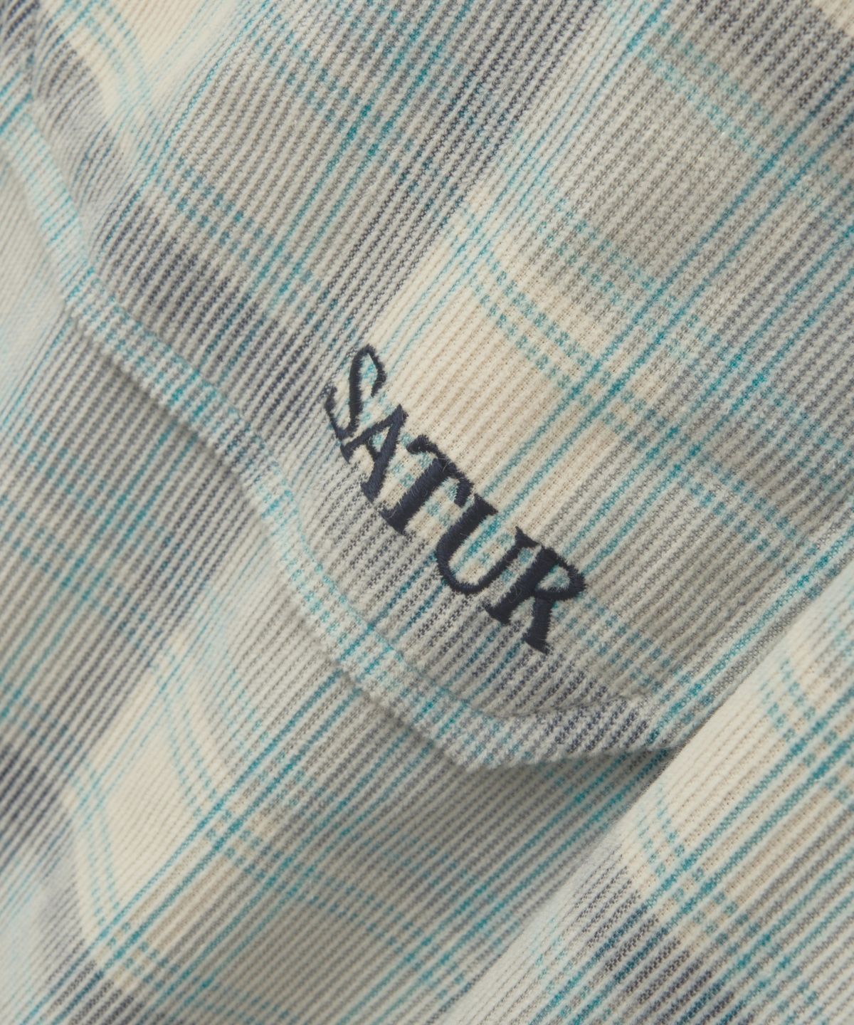 세터(SATUR) 코듀로이 체크 셔츠 블루