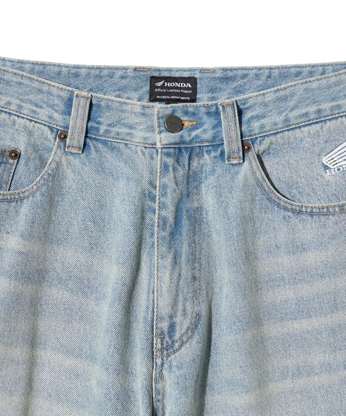 핍스 모터사이클(PHYPS MOTORCYCLE) Wing Logo Denim Pants Vintage Blue