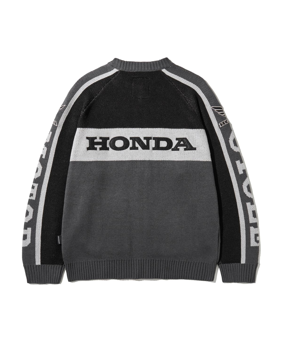 핍스 모터사이클(PHYPS MOTORCYCLE) Big Logo Knit Zip-up Charcoal