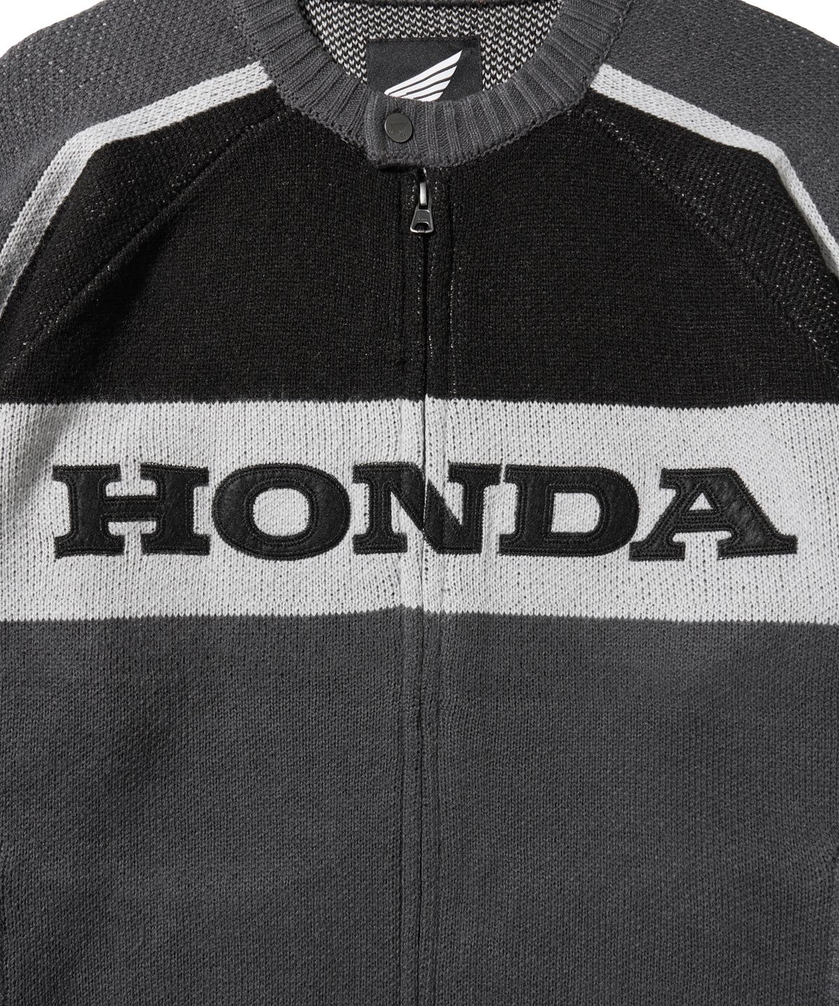 핍스 모터사이클(PHYPS MOTORCYCLE) Big Logo Knit Zip-up Charcoal