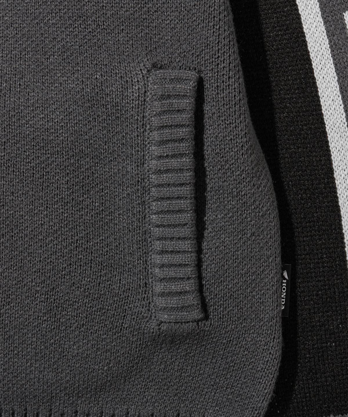 핍스 모터사이클(PHYPS MOTORCYCLE) Big Logo Knit Zip-up Charcoal