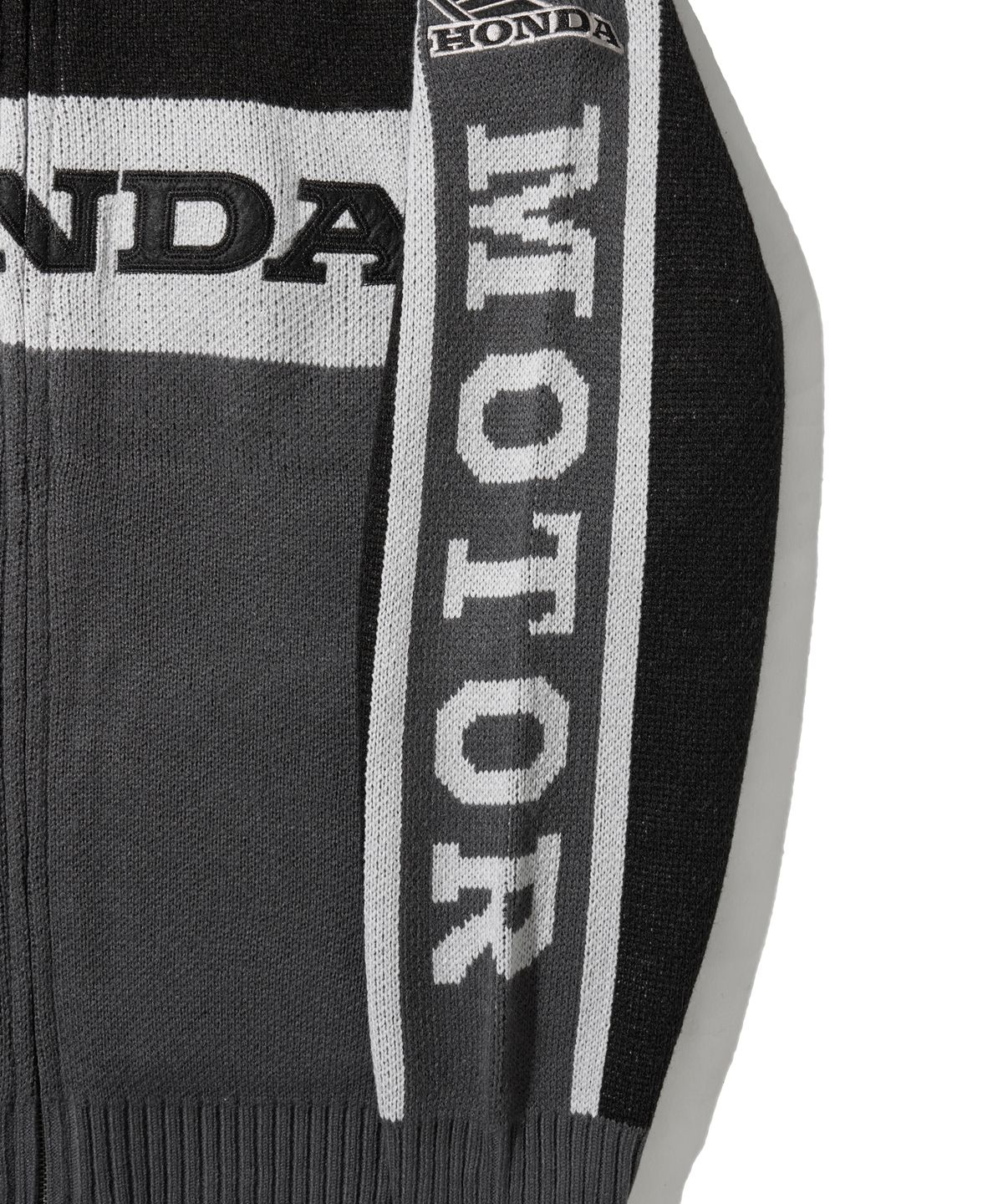 핍스 모터사이클(PHYPS MOTORCYCLE) Big Logo Knit Zip-up Charcoal