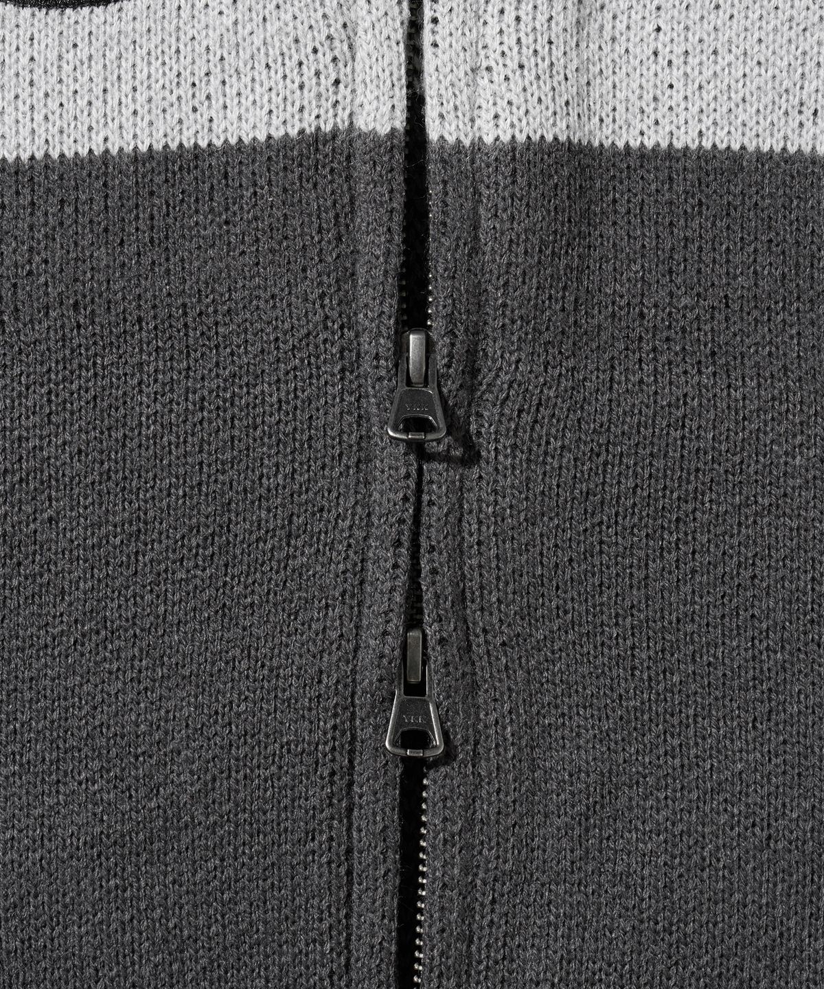 핍스 모터사이클(PHYPS MOTORCYCLE) Big Logo Knit Zip-up Charcoal