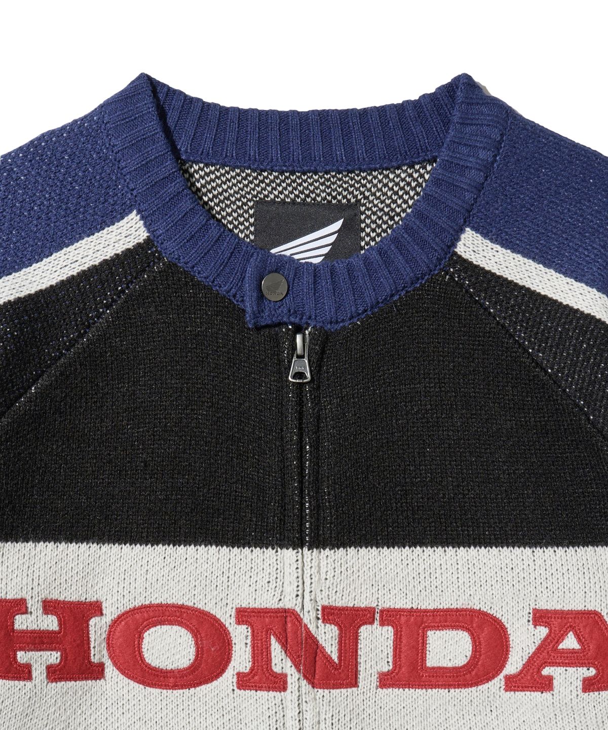핍스 모터사이클(PHYPS MOTORCYCLE) Big Logo Knit Zip-up Blue