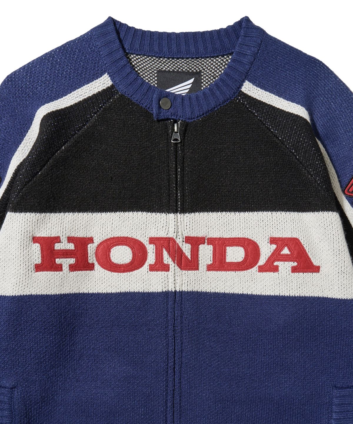 핍스 모터사이클(PHYPS MOTORCYCLE) Big Logo Knit Zip-up Blue