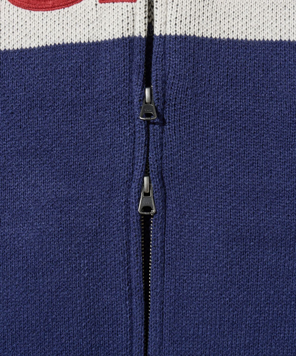 핍스 모터사이클(PHYPS MOTORCYCLE) Big Logo Knit Zip-up Blue