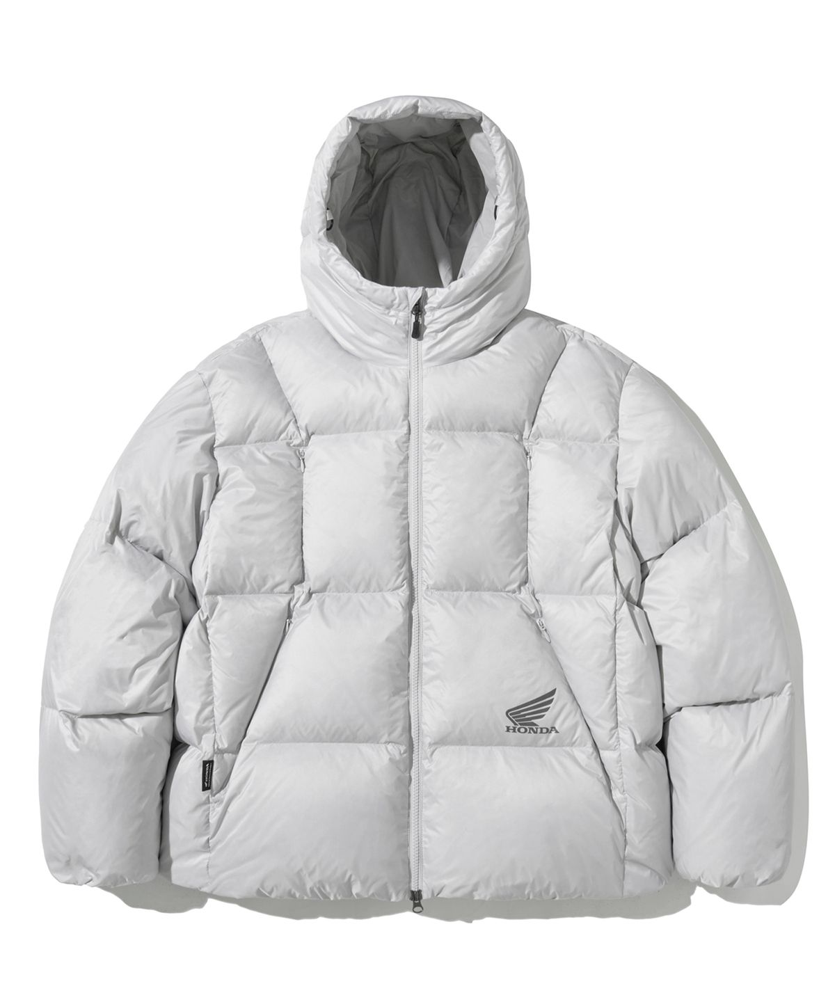 핍스 모터사이클(PHYPS MOTORCYCLE) H-Tech Dimensional Down Puffer Jacket Light Gray