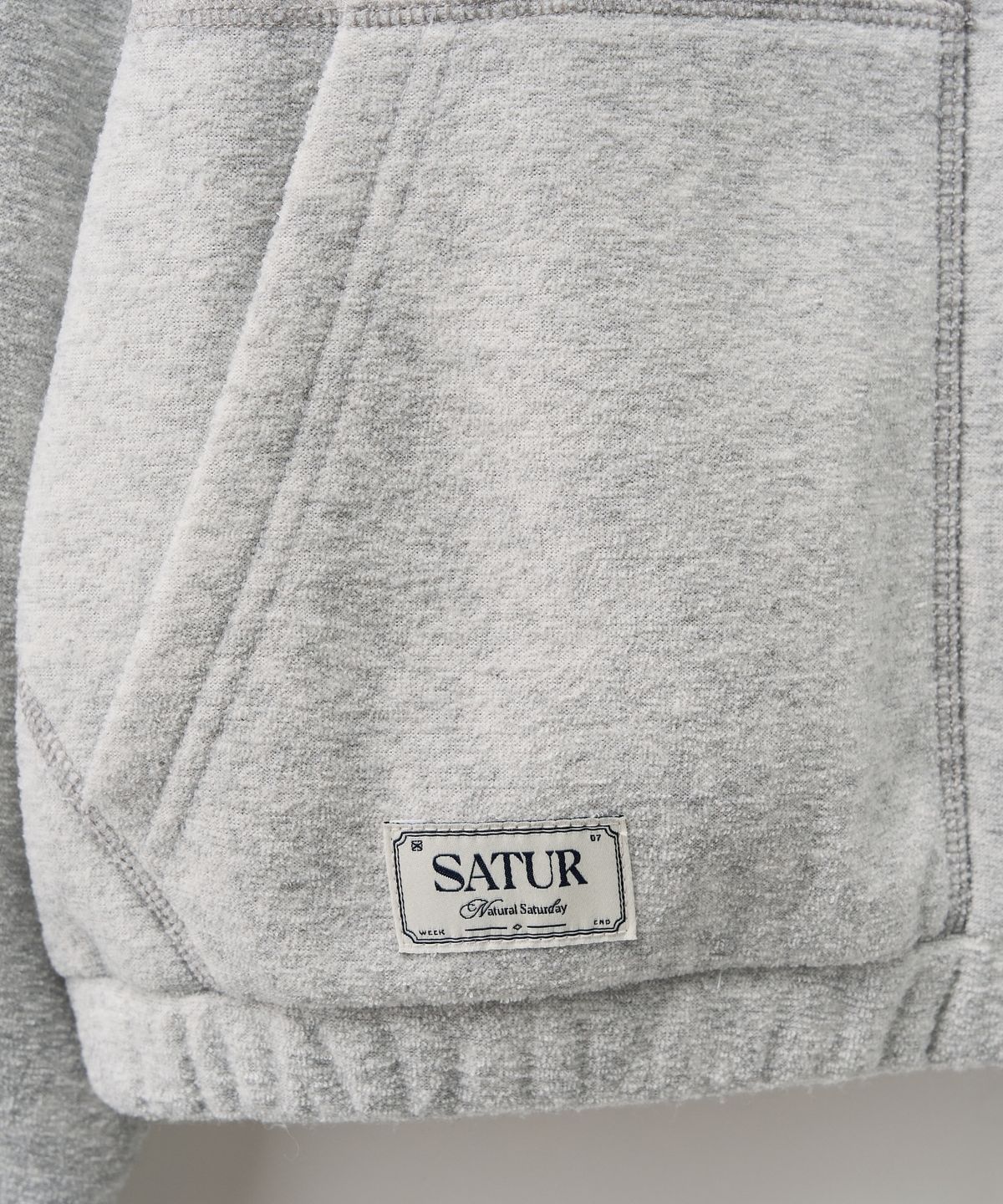 세터(SATUR) (W) 테오 브러쉬드 플리스 후드 집업 멜란지 그레이