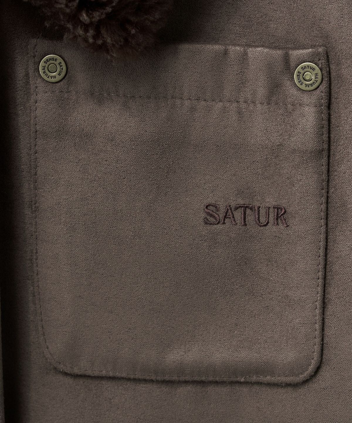 세터(SATUR) (W) 신세틱 스웨이드 블루종 점퍼 다크 브라운